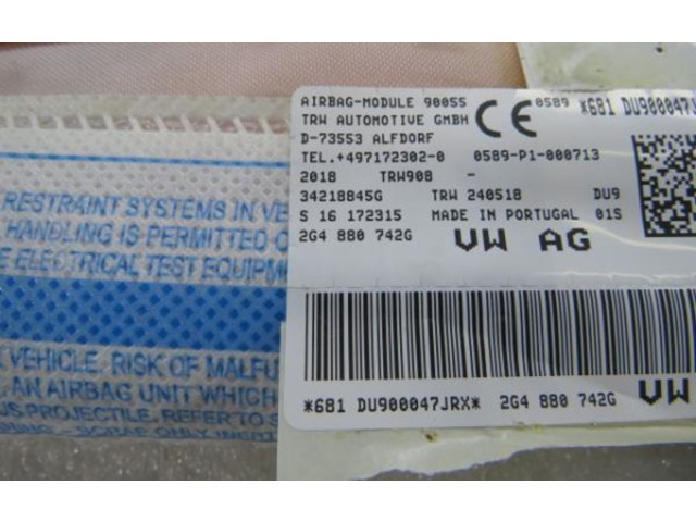 Боковая подушка безопасности 2G4880742G, 34218845G   Volkswagen Polo VI