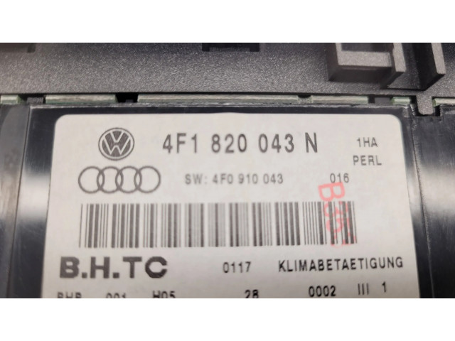 Блок управления климат-контролем 4F1820043N, 4F0910043   Audi A6 S6 C6 4F