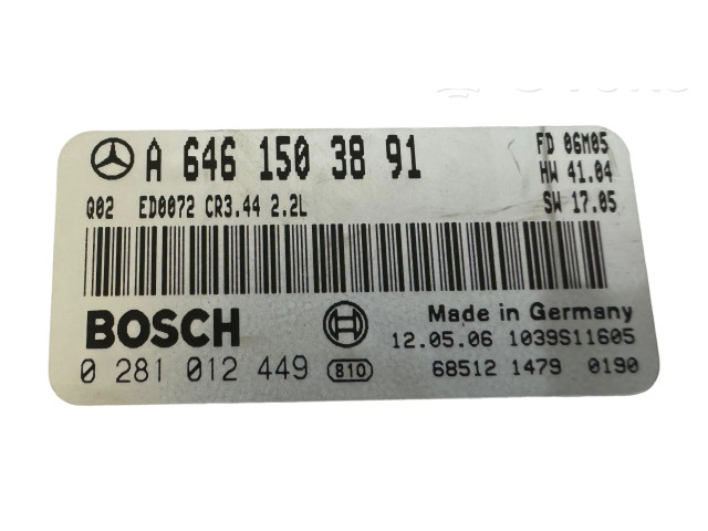 Řídící jednotka A6461503891, 1039S11605   Mercedes-Benz C W203 2006