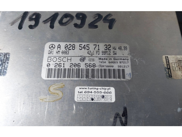 Блок управления двигателя A0285457132, 0261206568   Mercedes-Benz C W202