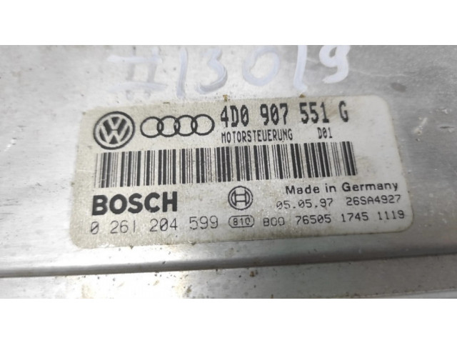 Блок управления двигателя 4D0907551G, 0261204599   Audi A4 S4 B5 8D