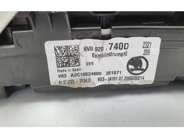 Přístrojová deska  Skoda Fabia Mk3 (NJ) 2020 6V0920740D  