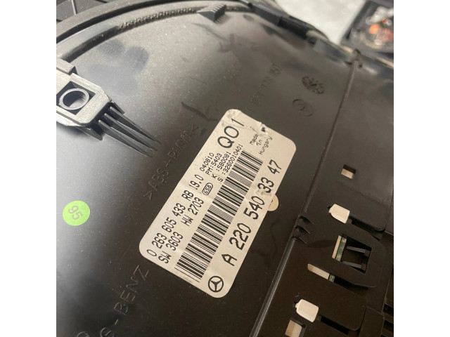 Přístrojová deska  Mercedes-Benz S W220 2000 A2205403347, 0263605433  