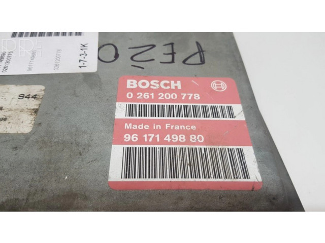 Řídící jednotka 0261200778, 9617149880   Peugeot 206 2001