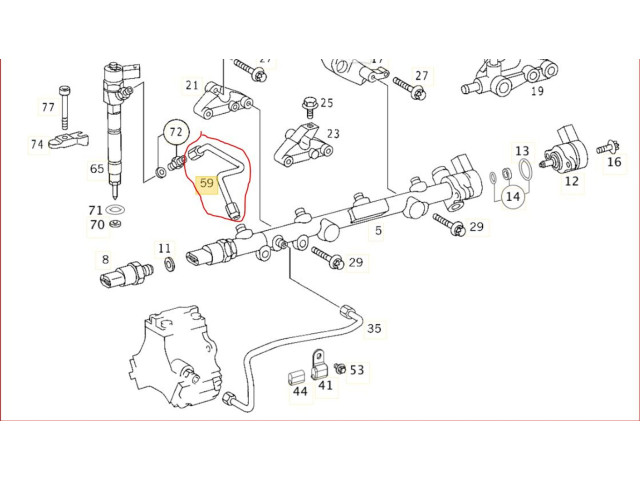 Магистральная трубка топлива A6110700033, A6110700033    Mercedes-Benz C W202   