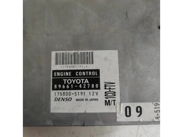 Řídící jednotka 8966142780, 1758005191   Toyota RAV 4 (XA20) 2002