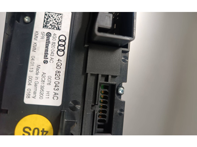 Блок управления климат-контролем 4G0820043AC, A2C81395200   Audi A6 S6 C7 4G