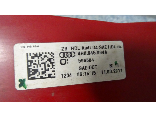 Задний фонарь правый сзади 4H0945094A    Audi A8 S8 D4 4H   2010-2016 года