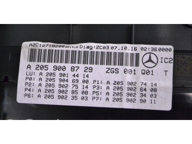Přístrojová deska  Mercedes-Benz C W205 2017 A2059046900, A2059028508  
