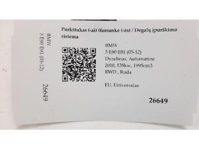 Vstřikovač 7810702, 0445110382   BMW 3 E90 E91  pro naftový motor 2.0  
