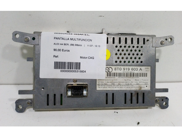 Дисплей    8T0919603A, 10PINES   Audi A4 Allroad