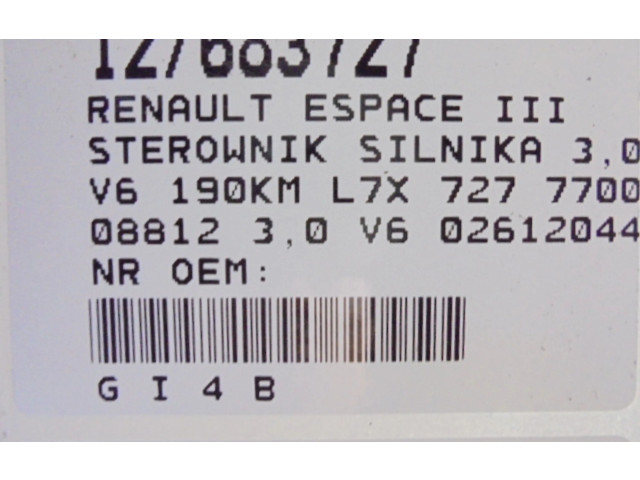Řídící jednotka 7700108812, 7700108812   Renault Espace III 2001