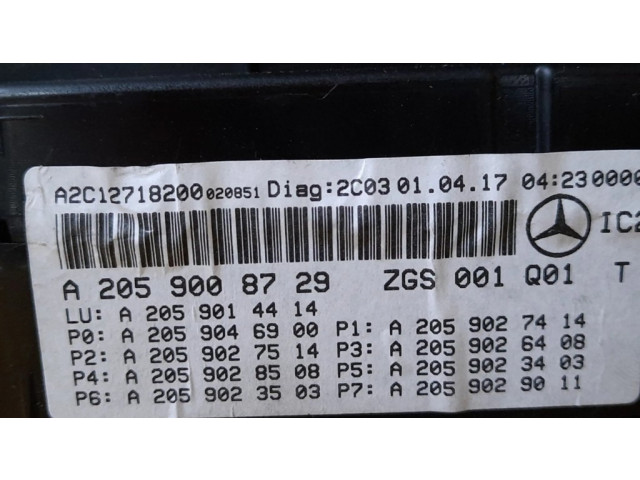Přístrojová deska  Mercedes-Benz C W205 2016 A2059008729  
