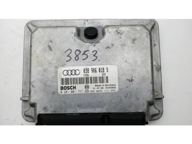 Блок управления двигателя 038906018S, 0281001721   Audi A4 S4 B5 8D