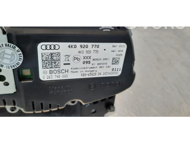 Přístrojová deska  Audi A7 S7 4K8 2018 4K0920770  