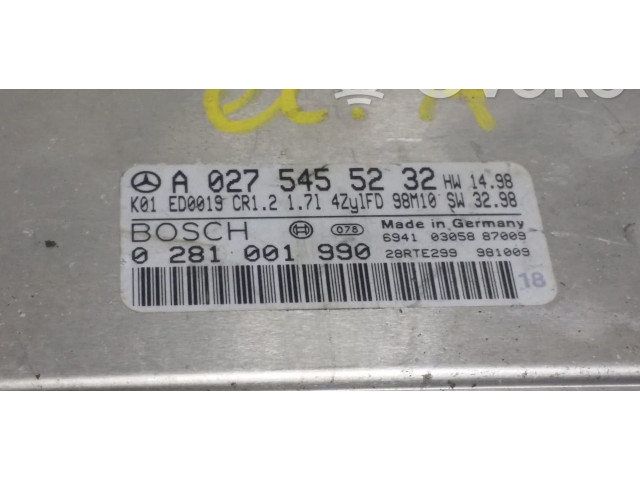 Řídící jednotka A0275455232, A0275455232   Mercedes-Benz A W168 1997