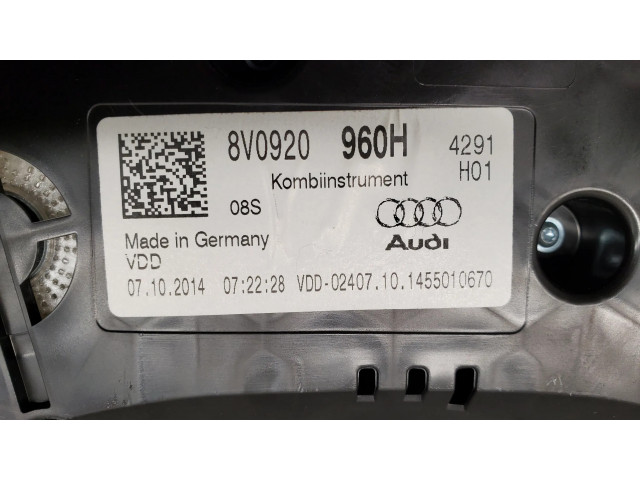 Панель приборов 8V0920960H   Audi A3 S3 8V       