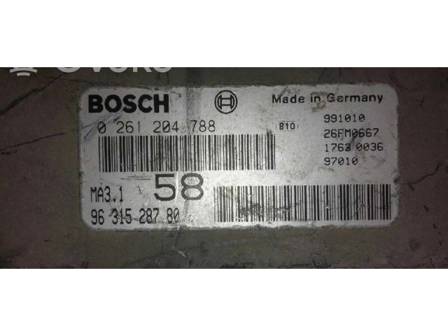 Řídící jednotka 0261204788, 9631528780   Peugeot 106 