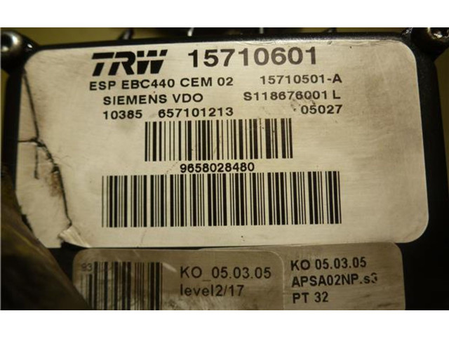 Jednotka ABS 9658028480   Peugeot 207 CC 2005