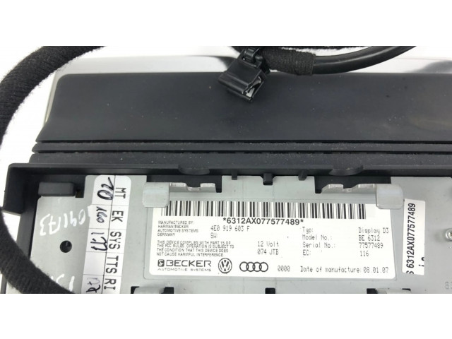 Дисплей    BE6312, 4E0919603F   Audi A8 S8 D3 4E