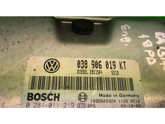Řídící jednotka 038906019KT, 0281011219   Skoda Fabia Mk1 (6Y) 2003