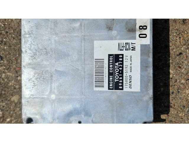 Řídící jednotka 175800-5192, 89661-42780   Toyota RAV 4 (XA20) 2005