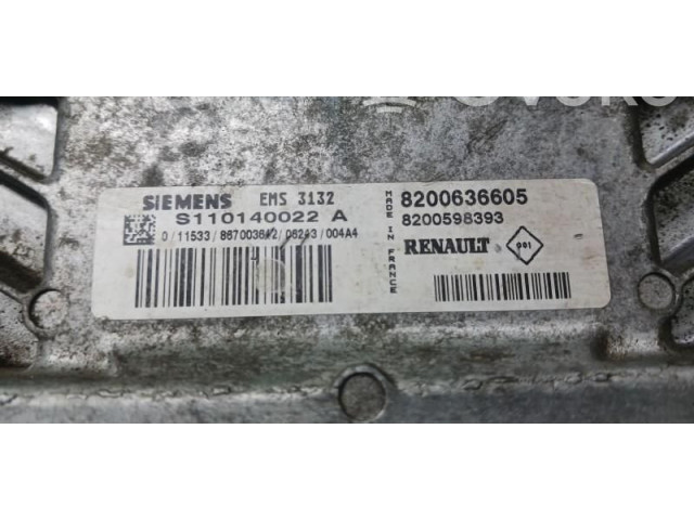 Блок управления двигателем Блок управления 8200636605, S110140022A   Renault Symbol I