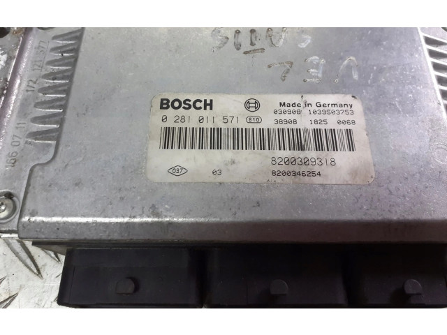 Блок управления двигателя 0281011571   Renault Vel Satis