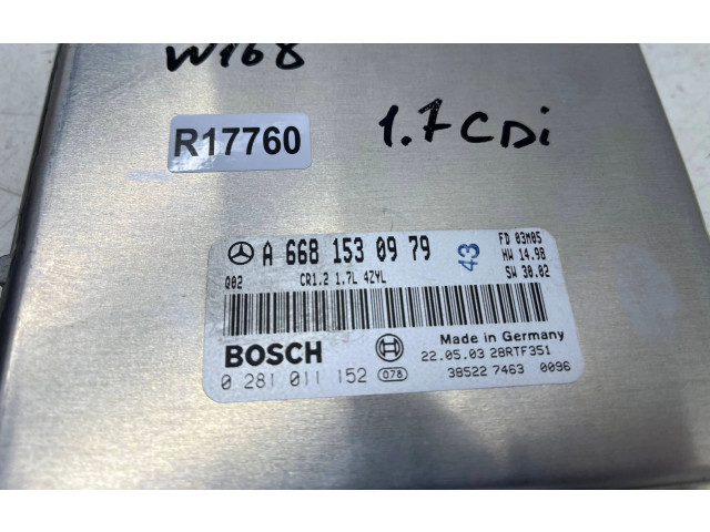 Řídící jednotka a6681530979, 0281011152   Mercedes-Benz Vaneo W414 2001