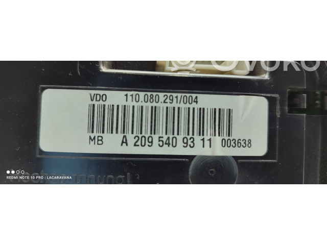 Панель приборов A2095409311   Mercedes-Benz CLK A209 C209       