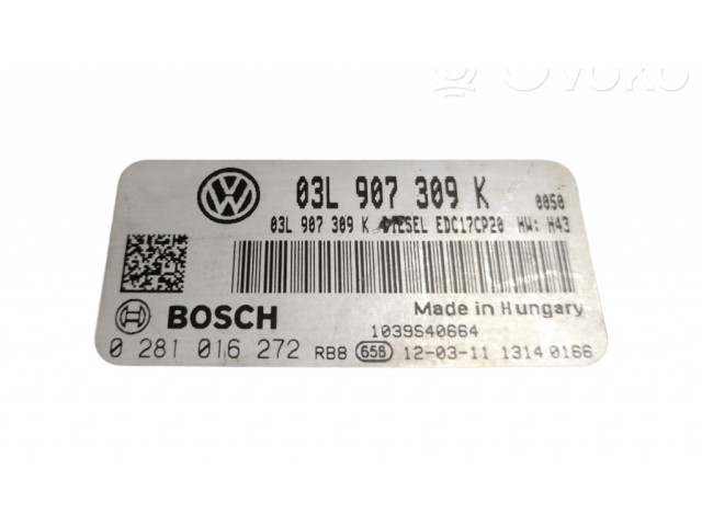Řídící jednotka 03L907309K, 0281016272   Volkswagen Transporter - Caravelle T5 2011