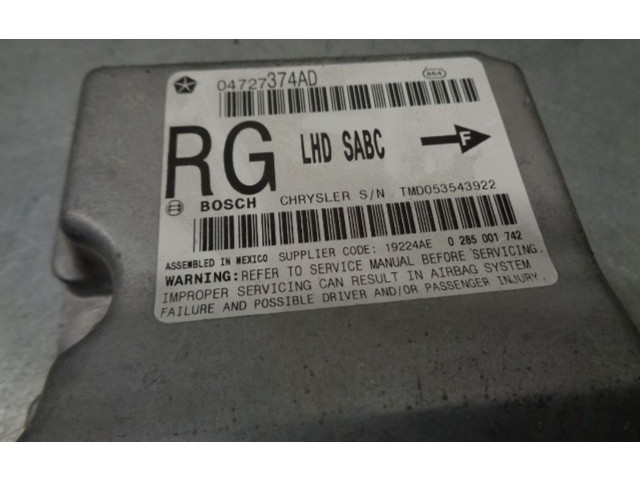 Блок управления надувных подушек 04727374AD, 0285001742   Chrysler Grand Voyager IV   