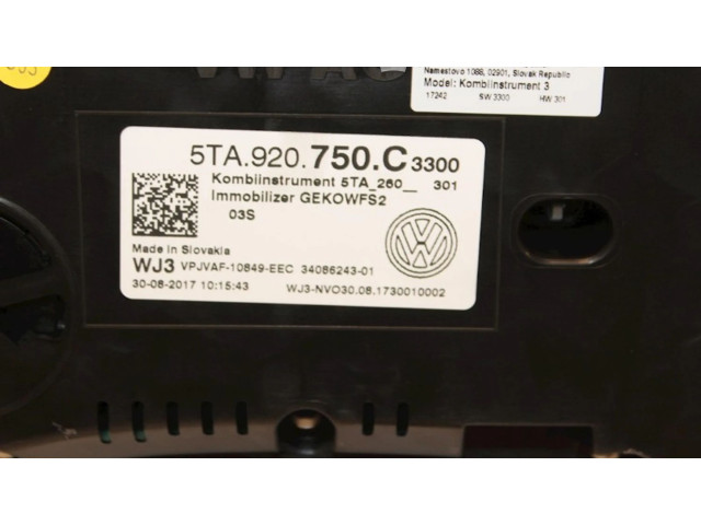 Панель приборов 5TA920750C, 5TA920750C   Volkswagen Cross Touran II       