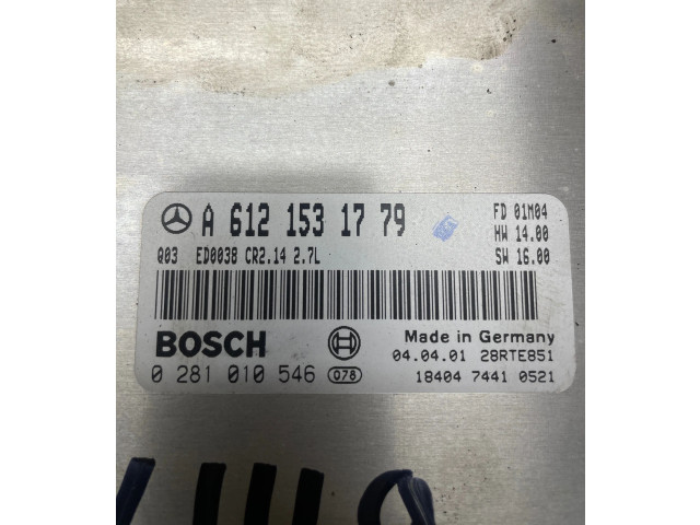 Řídící jednotka A6121531779, 0281010546   Mercedes-Benz ML W163 2002