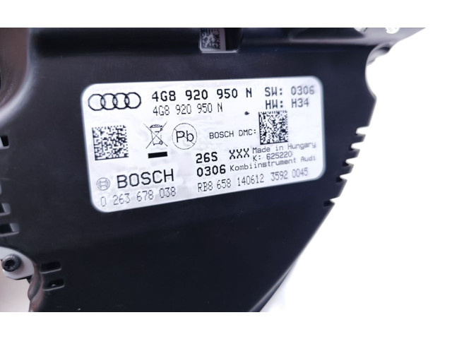 Přístrojová deska  Audi A6 C7 2012 4G8920950, 0263678038  