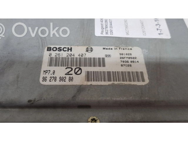 Řídící jednotka 0261204407, 9627890280   Peugeot 406 2000