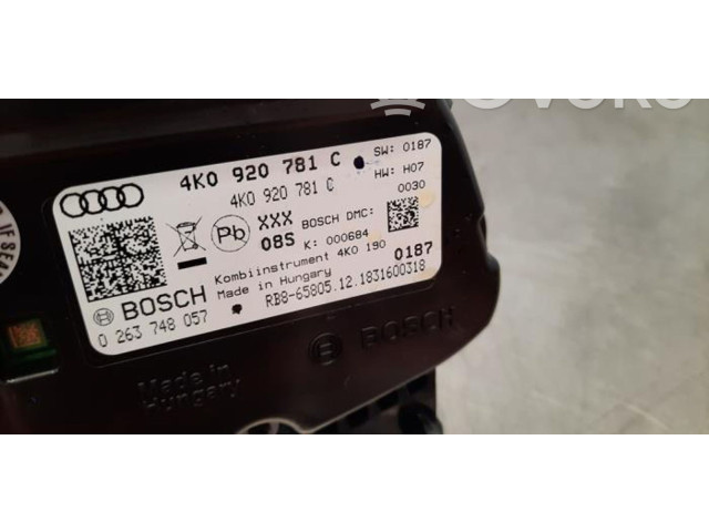 Přístrojová deska  Audi A6 S6 C8 4K 2019 4K0920781C  
