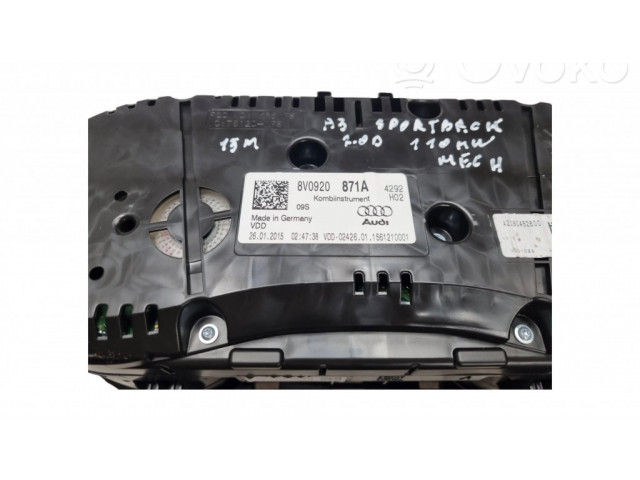 Панель приборов 8V0920871A   Audi A3 S3 8V       