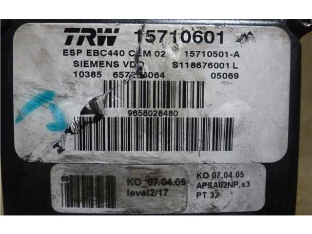 Jednotka ABS 9658028480   Peugeot 207 CC 2005