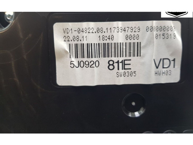 Панель приборов 5J0920811E, 5J0920811E   Skoda Roomster (5J)       
