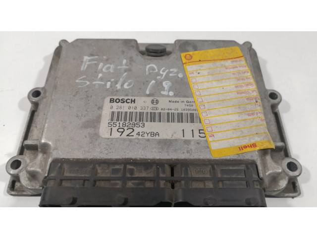 Блок управления двигателя 0281010337, 55182953   Fiat Stilo