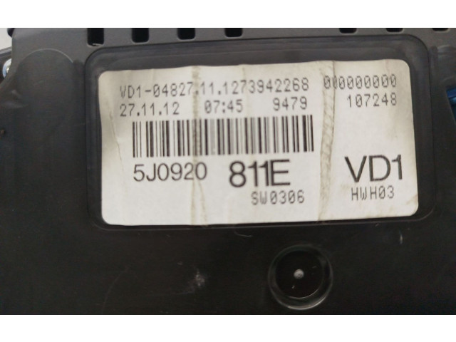 Přístrojová deska  Skoda Fabia Mk2 (5J) 2013 5J1857007EFVVB, 5J0920811E  