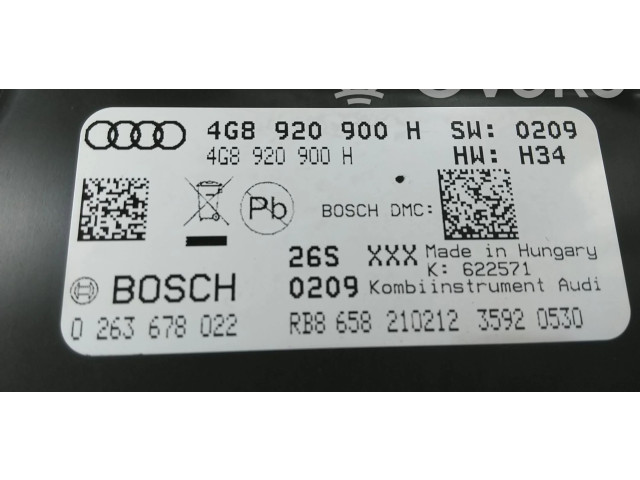 Přístrojová deska  Audi A6 S6 C7 4G 2012 4G8920900H, 4G8920900HX  