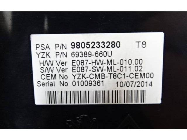 Přístrojová deska  Peugeot 5008 2010 9805233280, 01009361  