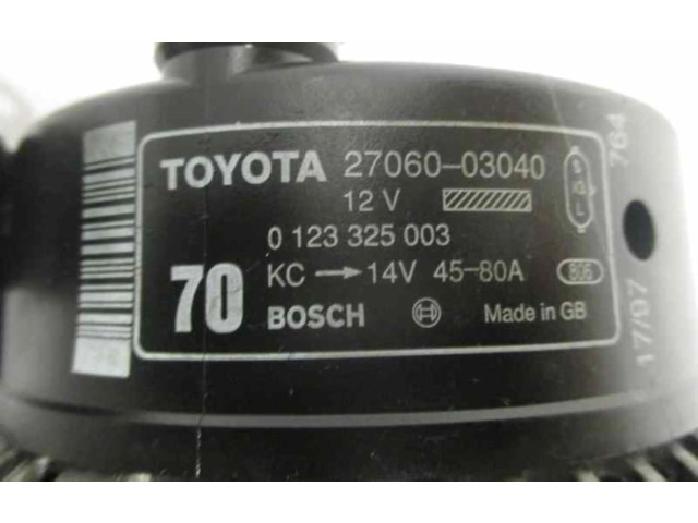 Генератор 0123325003   Toyota Carina T190      