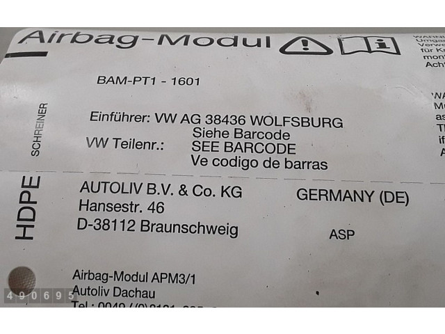 Надувная подушка для пассажира 1q0880204, 607043600   Volkswagen  Tiguan  2007 - 2016 года