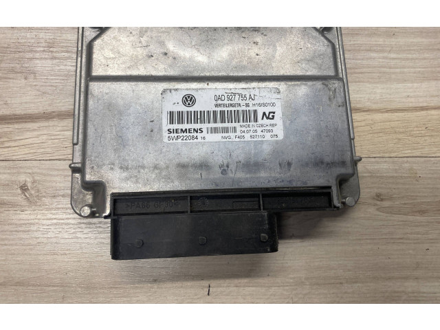 Блок управления редуктора коробки передач (раздатки) 0AD927755AJ, 5WP22084   Audi A6 S6 C6 4F