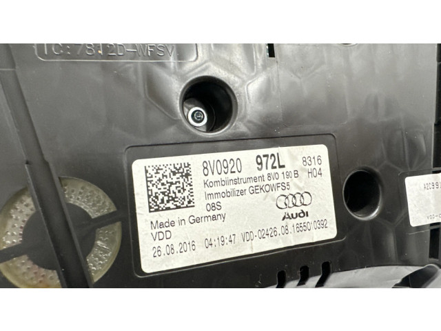 Панель приборов 8V0920972L   Audi A3 S3 8V       