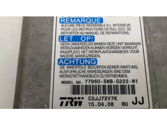 Блок подушек безопасности 77960SNBG222M1, C0JJ7XV7K   Honda Civic
