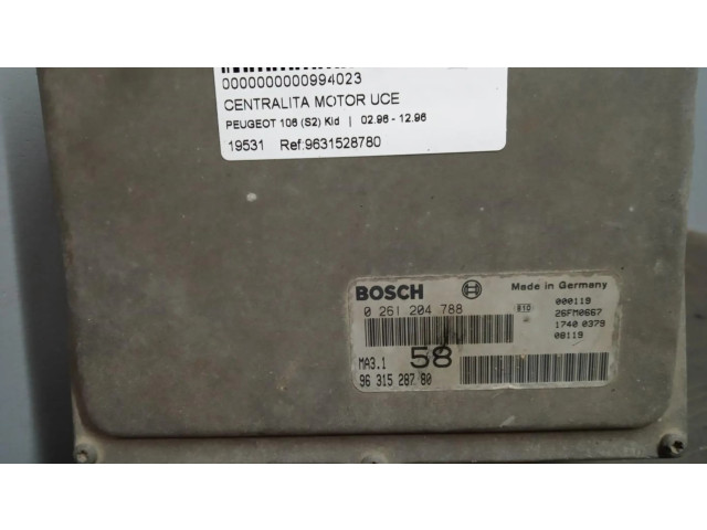 Řídící jednotka 9631528780, CENTRALITAMOTORUCE   Peugeot 106 